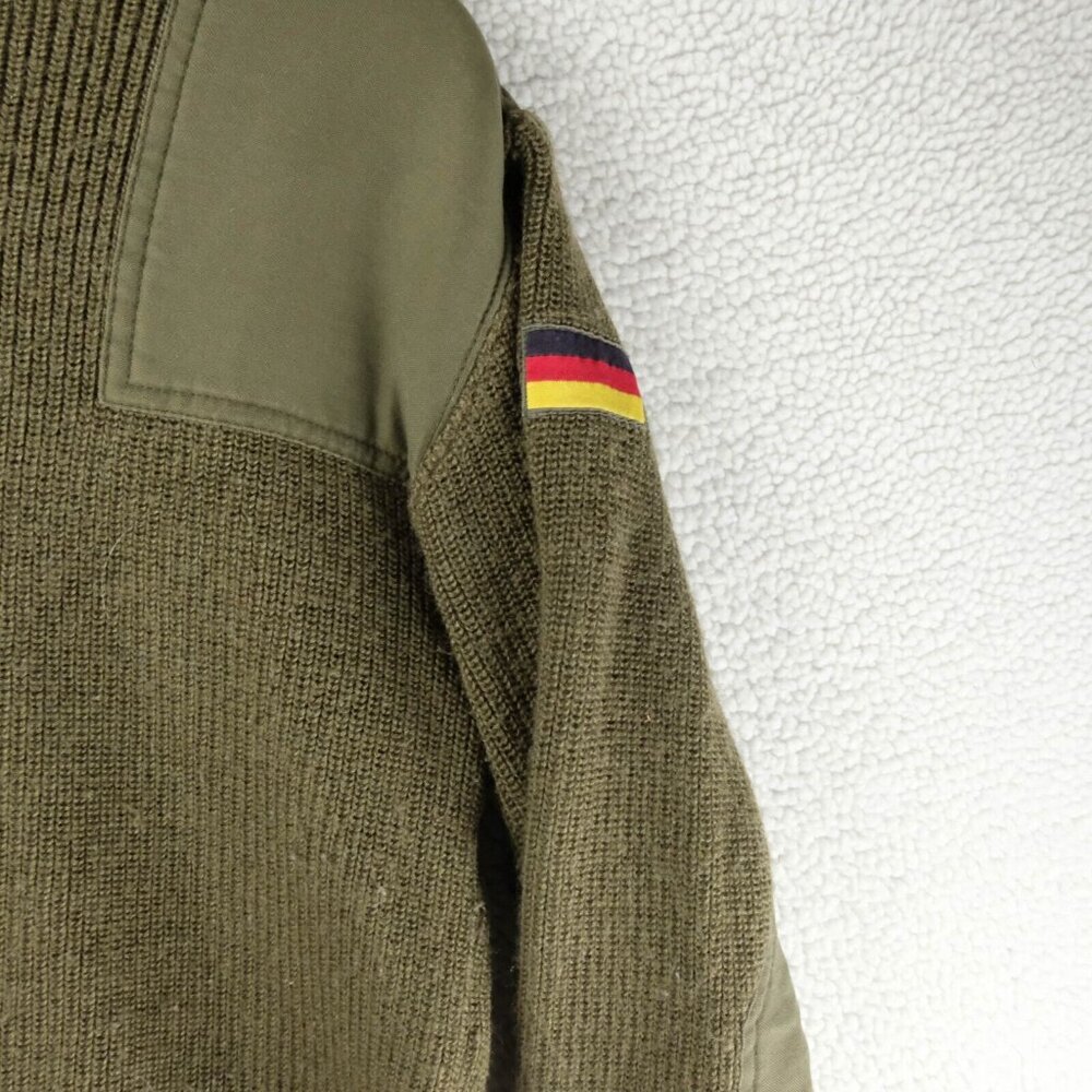 Vintage Comando Sweater Mens Small Olive Green Germany Elbow Matches Knit Army - Picture 3 of 9